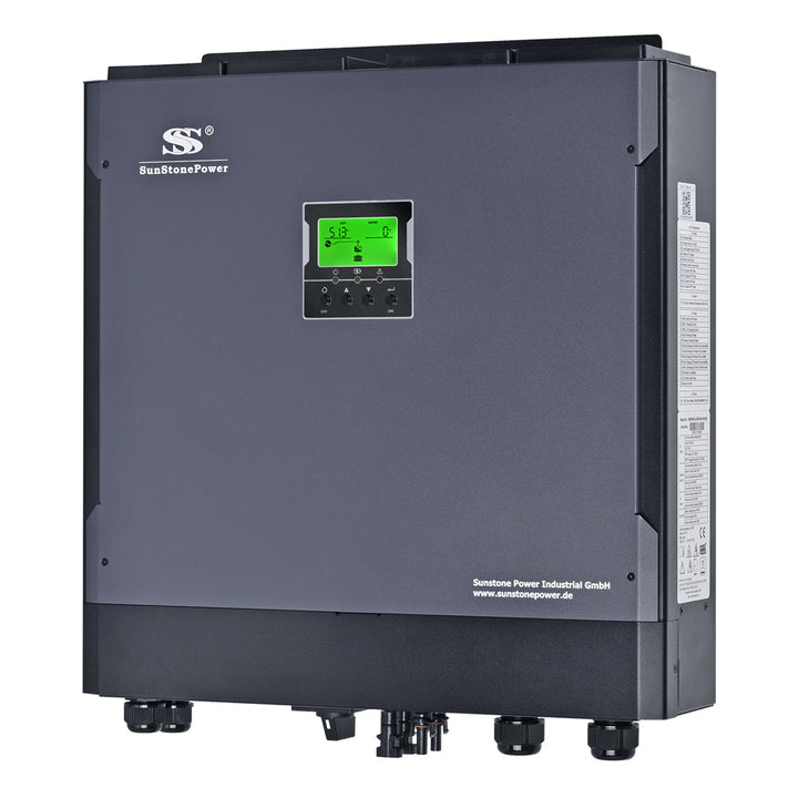 Гібридний сонячний інвертор Sunstone Power 5.5 кВт 48В на 230В, чиста синусоїда, 2 MPPT трекери
