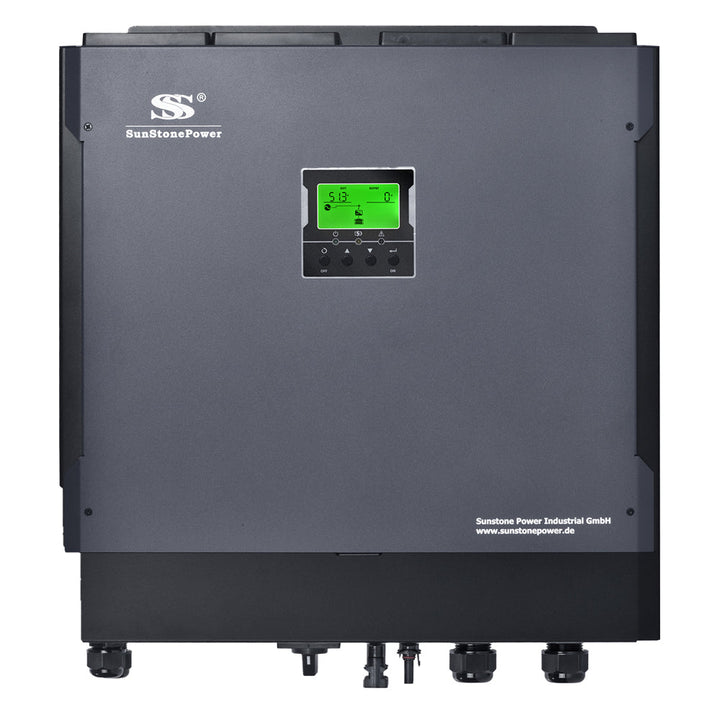 Гібридний інвертор для сонячних панелей 5.5кВт 48В Sunstone Power, чиста синусоїда, 2 MPPT