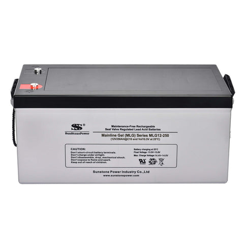 Гелевий акумулятор Sunstone Power 12V 250Ah — надійне джерело живлення для сонячних станцій та телекомунікацій.