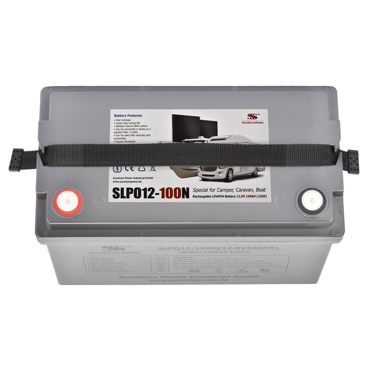 12V Lithium Akku 100AH LiFePO4 Batteriespeicher mit Blutooth für Solaranlage Wohnmobil Boot SLPO12-100N | Sunstone Power Industrial GmbH | PV-Anlagen Produkte kaufen