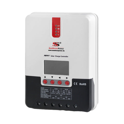 Контролер заряду MPPT 12/24/36/48V 20A 30A 40A 60A з LCD-дисплеєм | Sunstone Power | Склад у Німеччині | Купити обладнання для СЕС